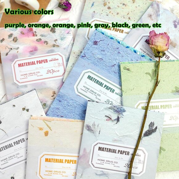 8 Pack Textured Scrapbooking Paper and Mesh Fabric Supplies, 5.1x7.0 Inch, Multi - Picture 5 of 7